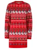 Women's Flakey Novelty Knitted Christmas Jumper Dress in Tokyo Red - Merry Christmas sold by Tokyo Laundry