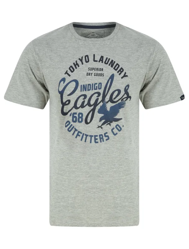 Kalida Motif Cotton Jersey T-Shirt in Light Grey Marl - Tokyo Laundry sold by Tokyo Laundry