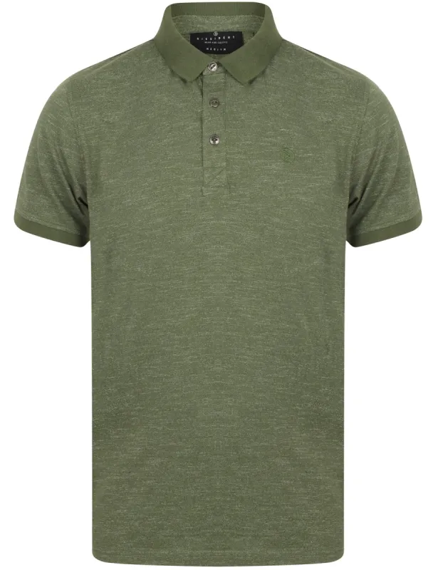 Dace Cotton Slub Jersey Polo Shirt In Thyme - Dissident sold by Tokyo Laundry