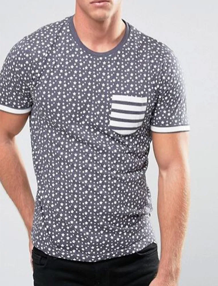 Ara Stars & Stripe Print Crew Neck T-Shirt in Denim Blue Marl sold by Tokyo Laundry product image thumbnail 5