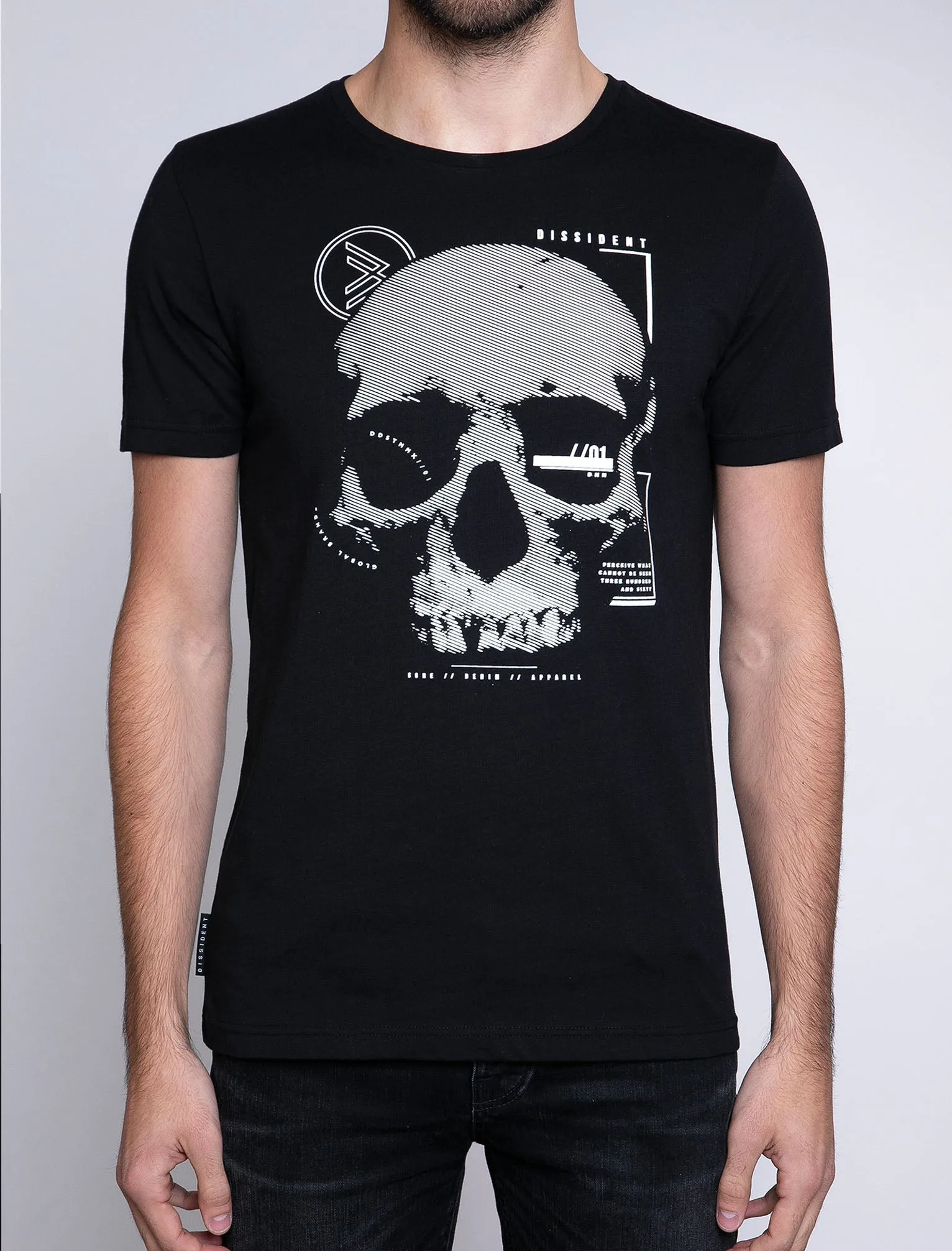 Scan Skull Motif Cotton Jersey T-Shirt In Jet Black - Dissident sold by Tokyo Laundry product image thumbnail 2