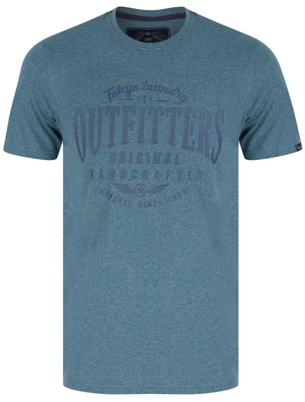 Star Wing Motif Cotton Jersey Grindle T-Shirt in Blue - Tokyo Laundry sold by Tokyo Laundry