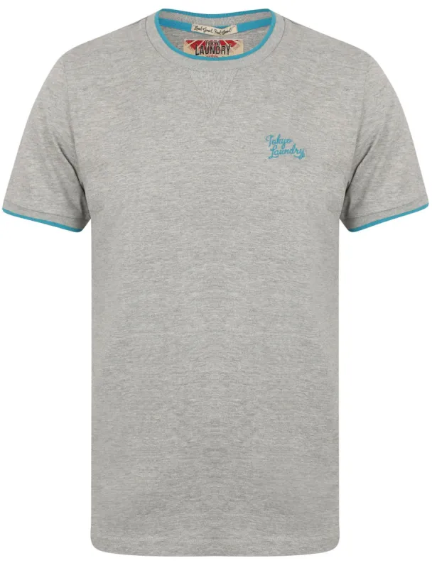 Lilford Cotton Crew Neck T-Shirt In Light Grey Marl - Tokyo Laundry sold by Tokyo Laundry