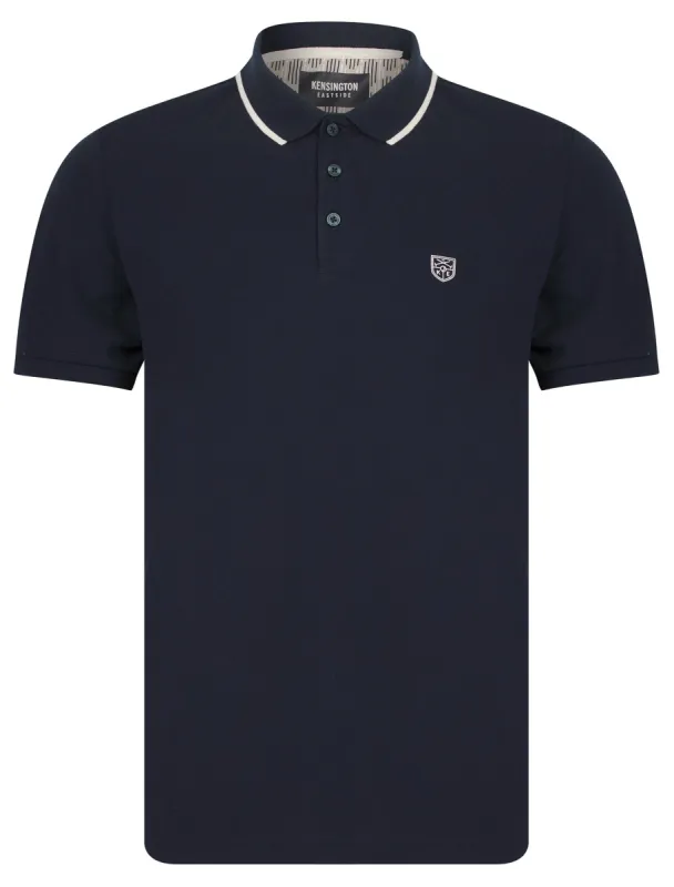 Buckfast Cotton Pique Polo Shirt in Sky Captain Navy - Kensington Eastside sold by Tokyo Laundry