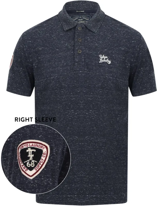 Hurstwood Neppy Pique Polo Shirt In Black Iris - Tokyo Laundry sold by Tokyo Laundry