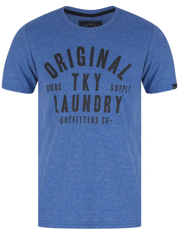 Cartel Motif Cotton Jersey Grindle T-Shirt in Light Blue - Tokyo Laundry sold by Tokyo Laundry