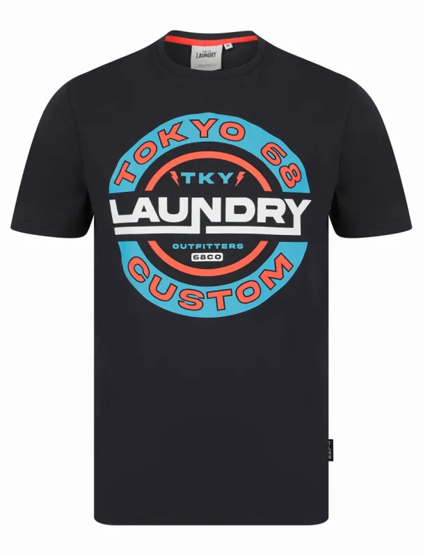 Tremper Motif Cotton Jersey T-Shirt in Sky Captain Navy - Tokyo Laundry sold by Tokyo Laundry