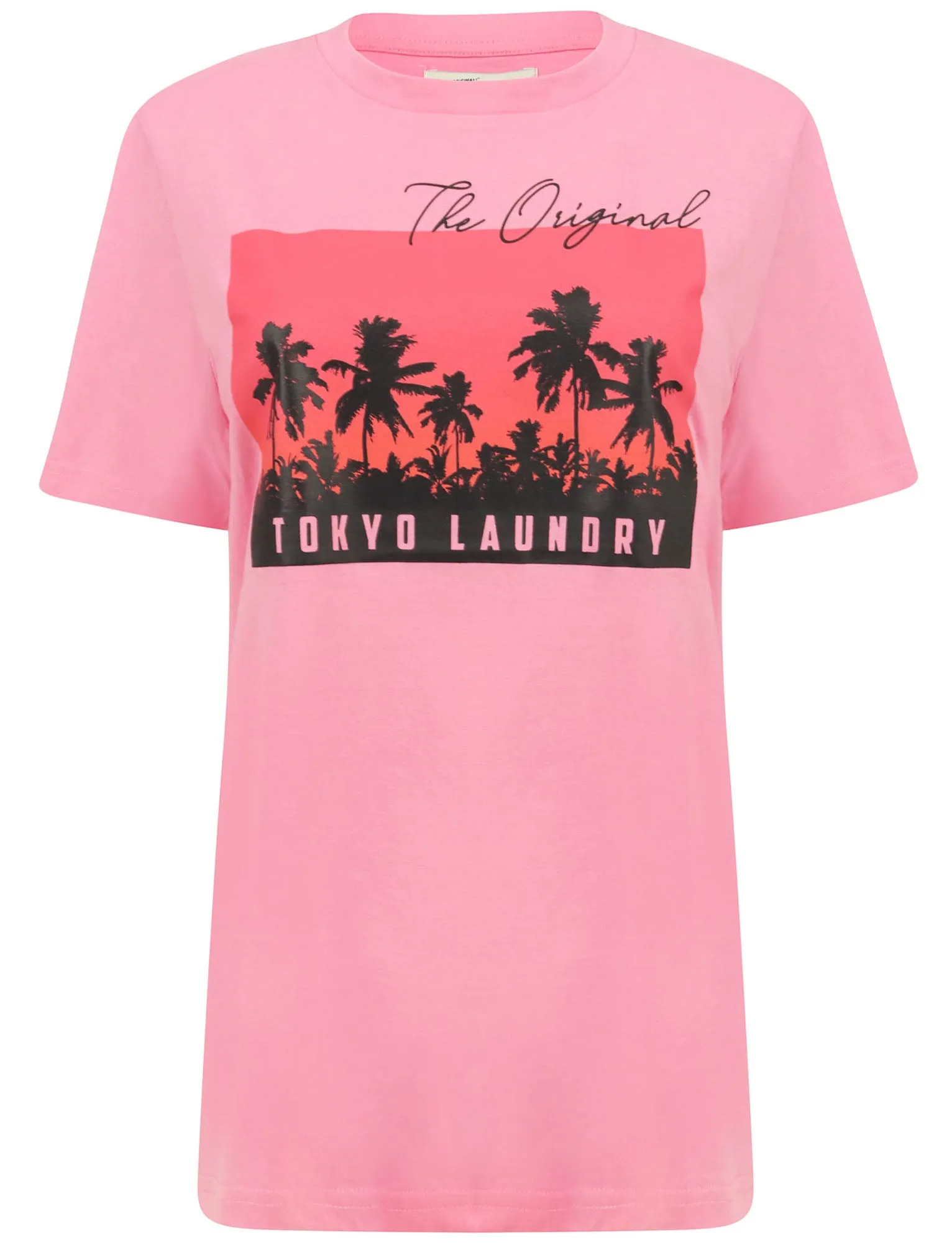 Alaro Sunset Motif Cotton Crew Neck T-Shirt in Rosebloom - Tokyo Laundry sold by Tokyo Laundry
