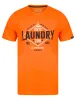 Elite Vintage Cracked Print Motif Cotton Jersey T-Shirt in Golden Poppy Orange - Tokyo Laundry sold by Tokyo Laundry
