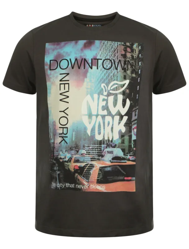 Dissident Big Apple t-shirt in Raven Grey sold by Tokyo Laundry