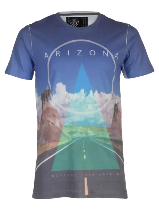 Dissident Arizona blue crew neck graphic t-shirt sold by Tokyo Laundry