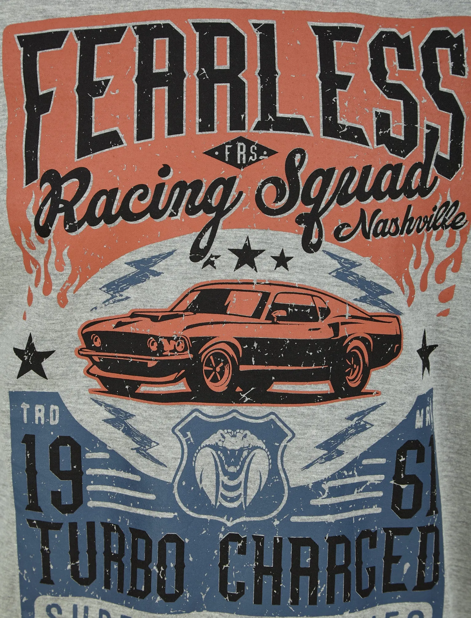 Fearless Motif Cotton Jersey T-Shirt in Light Grey Marl - South Shore sold by Tokyo Laundry product image thumbnail 3