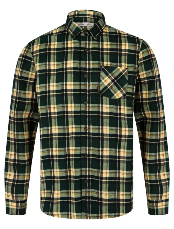 Apak Checked Cotton Flannel Shirt in Scarab - Tokyo Laundry sold by Tokyo Laundry