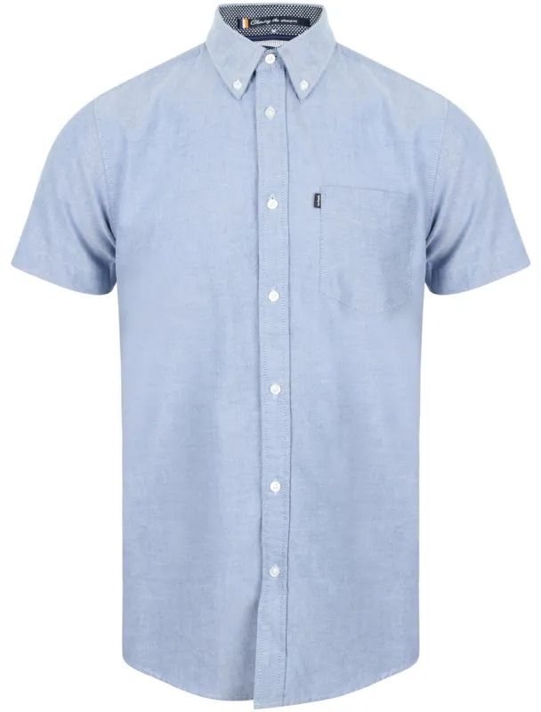 Fresno Short Sleeve Cotton Shirt In Oxford Blue - Le Shark sold by Tokyo Laundry