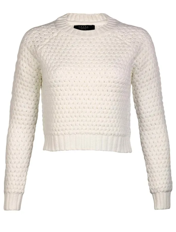 Amara Reya Cornflower cropped knitted jumper in Ivory sold by Tokyo Laundry
