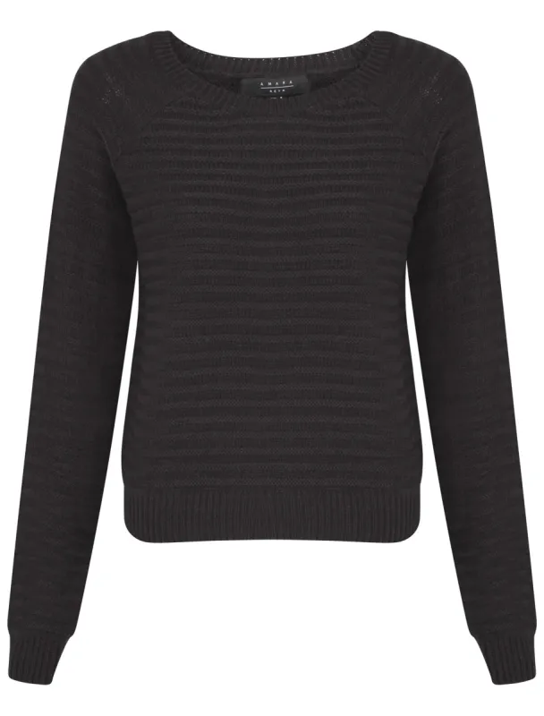 Womens Amara Reya Jonquil Textured Jumper In Charcoal sold by Tokyo Laundry