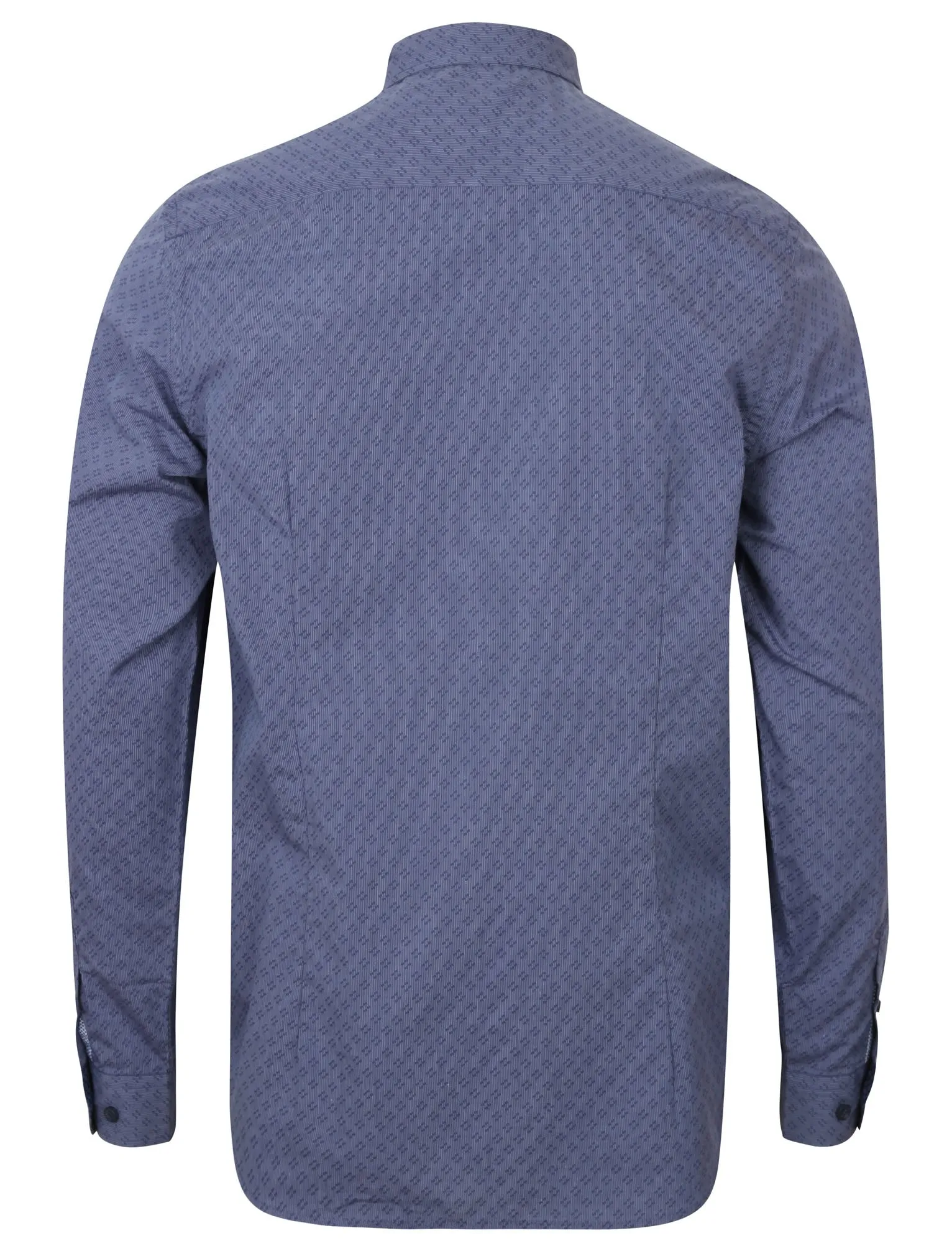 Hollington Long Sleeve Cotton Shirt with Geo Print in Mid Blue - Tokyo Laundry sold by Tokyo Laundry product image thumbnail 2