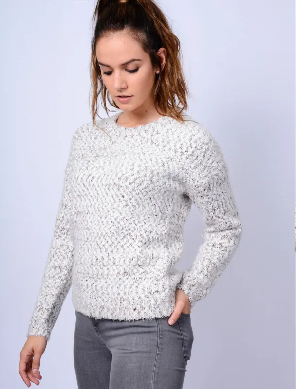 AR Nile Knitted Crew Neck Jumper in Burgundy - Amara Reya sold by Tokyo Laundry