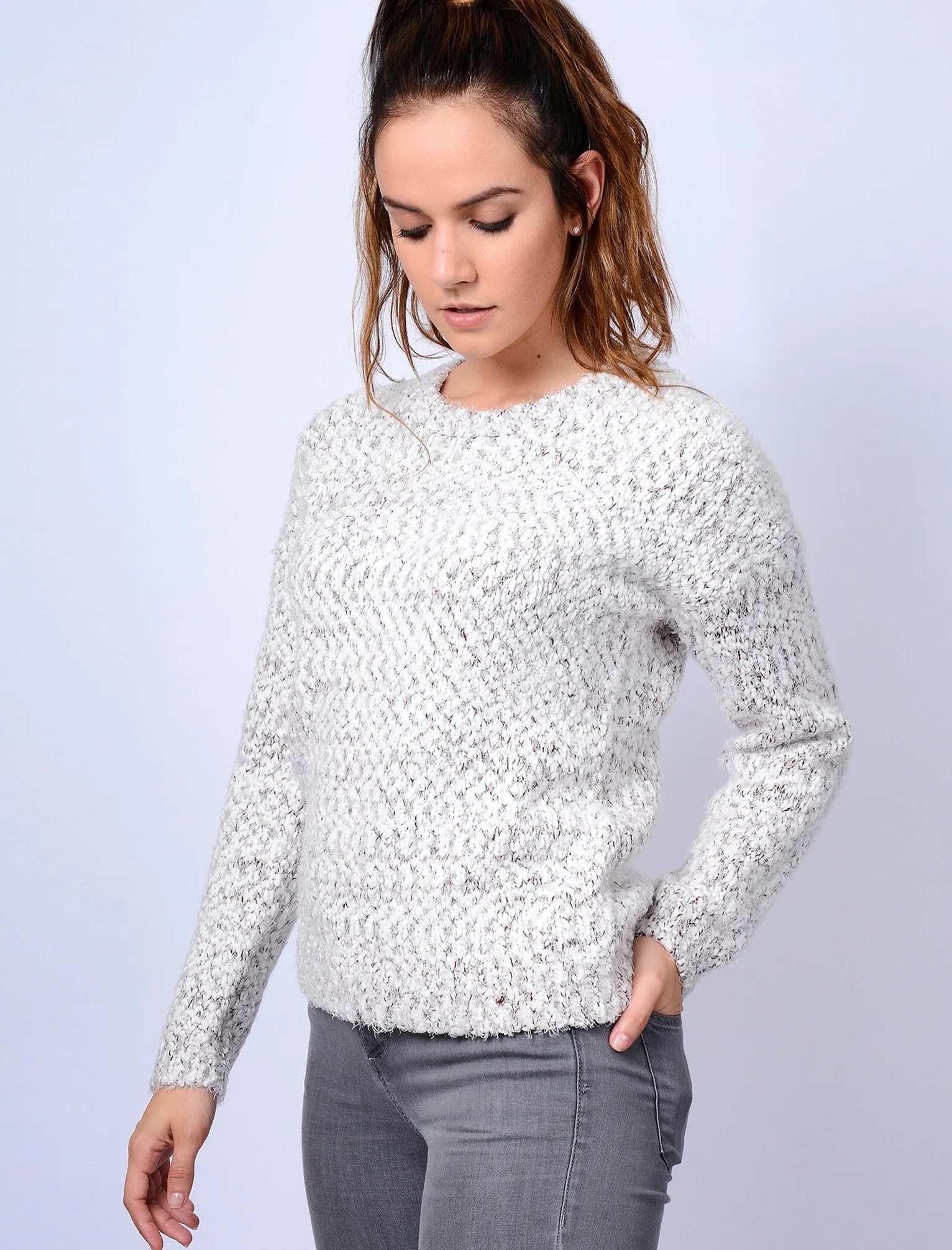 AR Nile Knitted Crew Neck Jumper in Burgundy - Amara Reya sold by Tokyo Laundry product image thumbnail 5