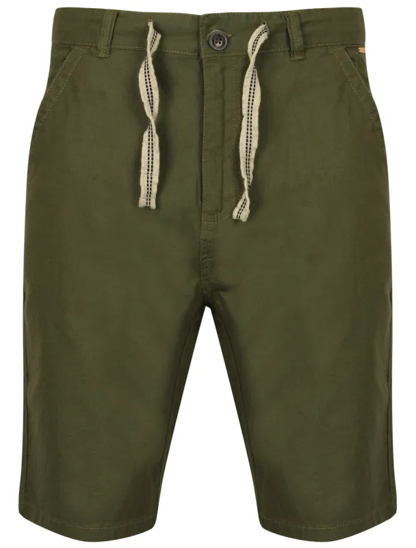 Shadow Drawstring Cotton Linen Shorts in Amazon Khaki - Tokyo Laundry sold by Tokyo Laundry