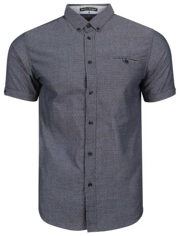 Harlow Short Sleeve Cotton Chambray Shirt in Navy - Tokyo Laundry sold by Tokyo Laundry