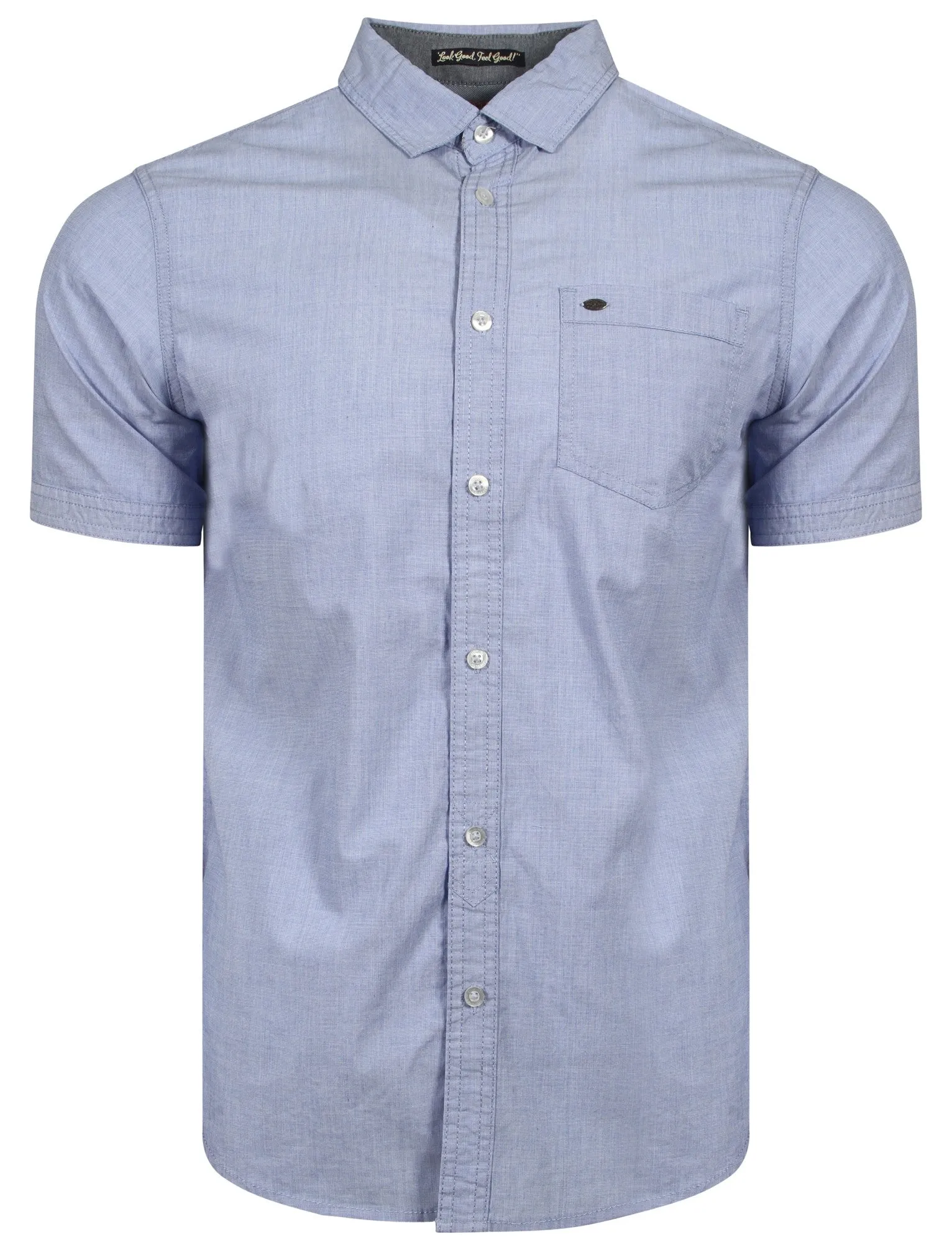 Valencia Short Sleeve Cotton Shirt in Blue Filafil - Tokyo Laundry sold by Tokyo Laundry