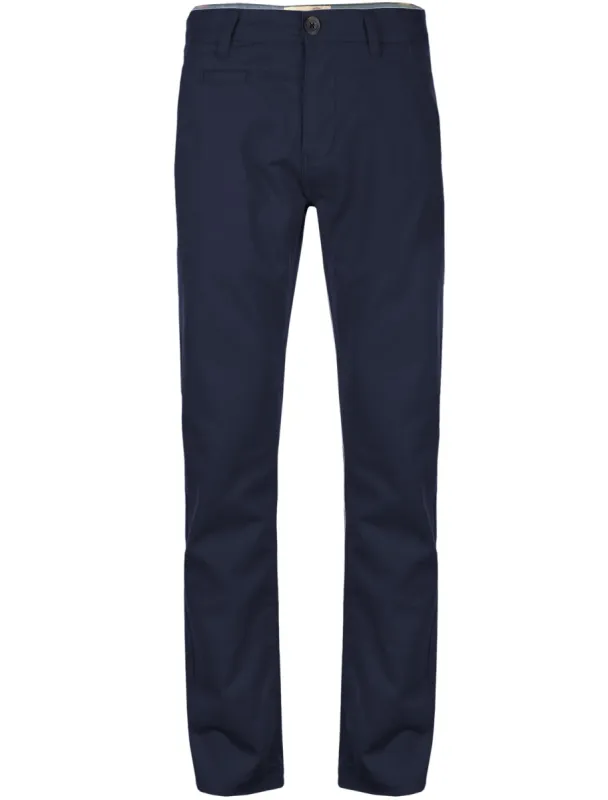 Flynn Cotton Twill Chino Trousers in True Navy - Tokyo Laundry sold by Tokyo Laundry