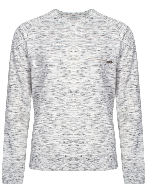 Mens Bryan Slub Sweatshirt in Grey Space Dye sold by Tokyo Laundry