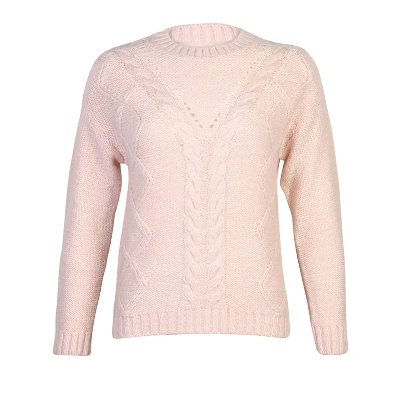 Amara Reya Bitter Sweet cable knit jumper in pink sold by Tokyo Laundry