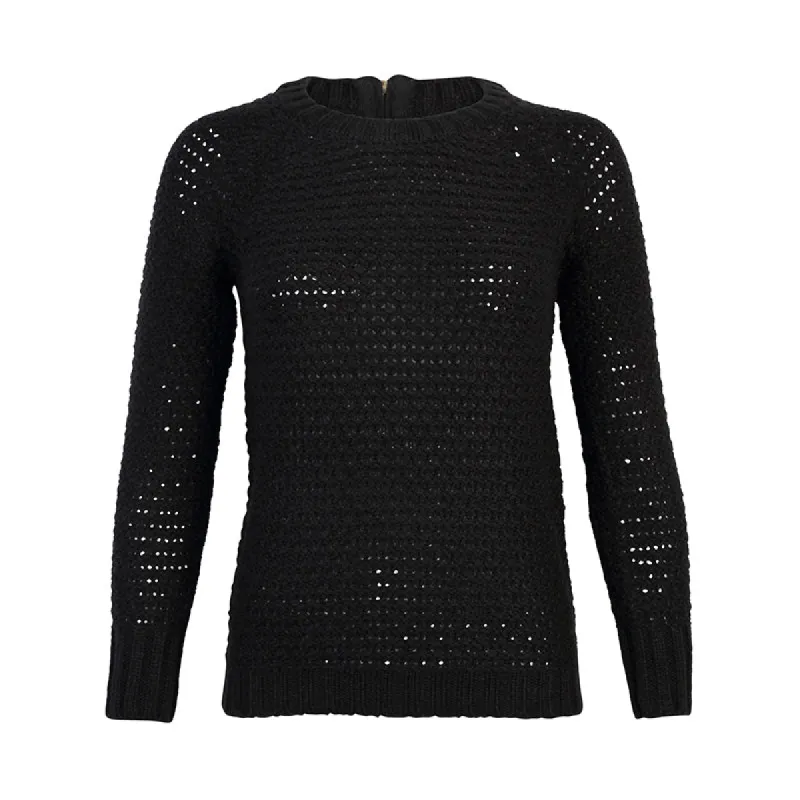 Amara Reya Bluebell Waffle Knit Jumper in black sold by Tokyo Laundry