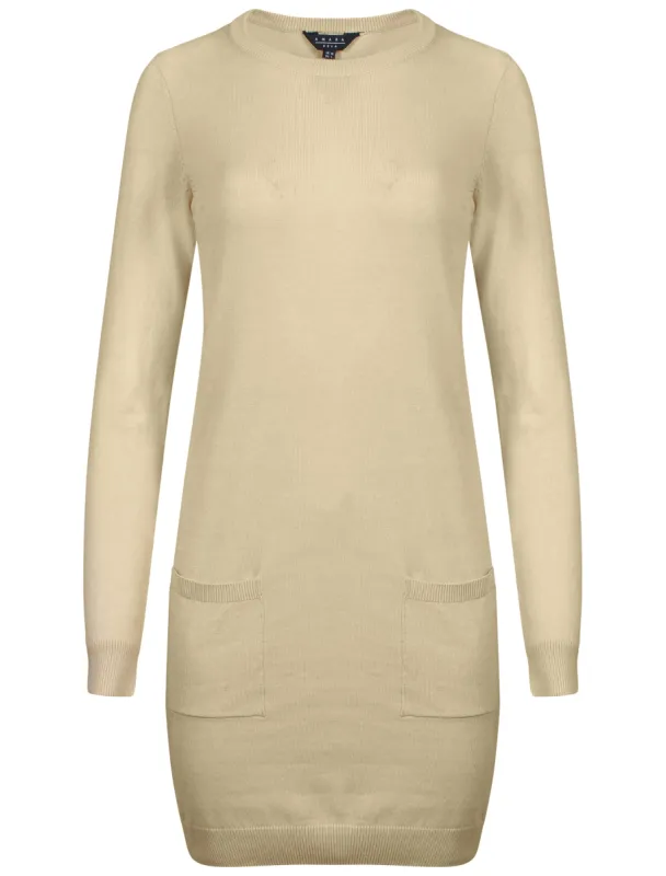 Amara Reya Laura Oat Grey Marl Jumper Dress sold by Tokyo Laundry
