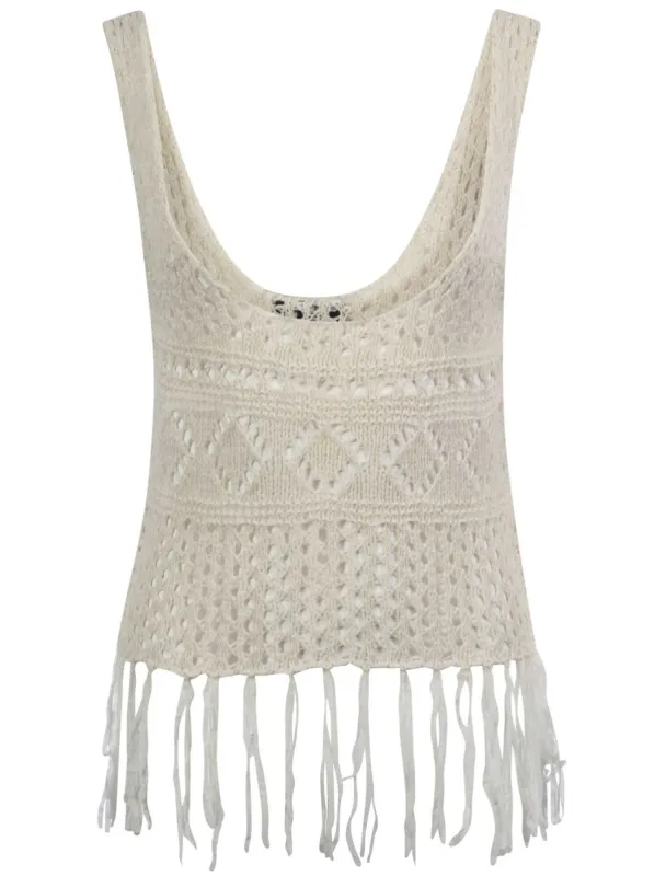 Amara Reya Sienna white knitted vest sold by Tokyo Laundry