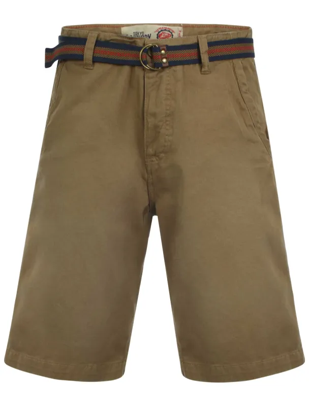Mens Tokyo Laundry Armel bronze shorts with belt sold by Tokyo Laundry