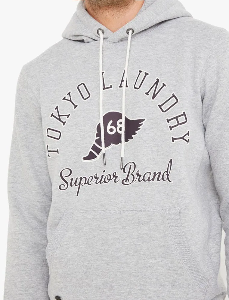 Nocona Brush Back Fleece Pullover Hoodie In Light Grey Marl - Tokyo Laundry sold by Tokyo Laundry product image thumbnail 3