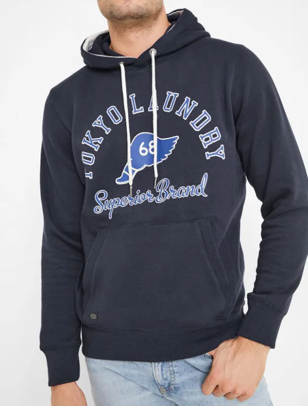 Nocona Brush Back Fleece Pullover Hoodie In Navy - Tokyo Laundry sold by Tokyo Laundry