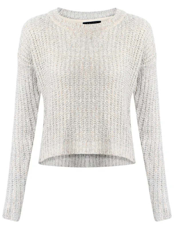 Womens Amara Reya Peach Blossom Crew Neck Jumper in Pearled Ivory sold by Tokyo Laundry