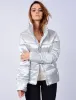 Edona Satin Quilted Puffer Jacket in Whisper Grey - Tokyo Laundry sold by Tokyo Laundry