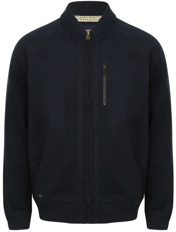 Naple Pines Jersey Bomber Jacket in Dark Navy - Tokyo Laundry sold by Tokyo Laundry