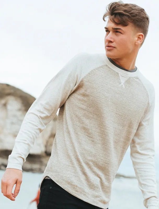 Synopsis Raglan Sleeve Cotton Slub Jumper in Oatmeal - Tokyo Laundry sold by Tokyo Laundry