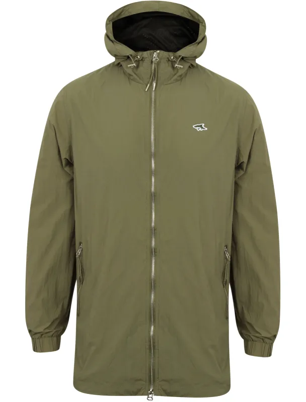Limekiln Zip Through Anorak Jacket in Olive Green - Le Shark sold by Tokyo Laundry