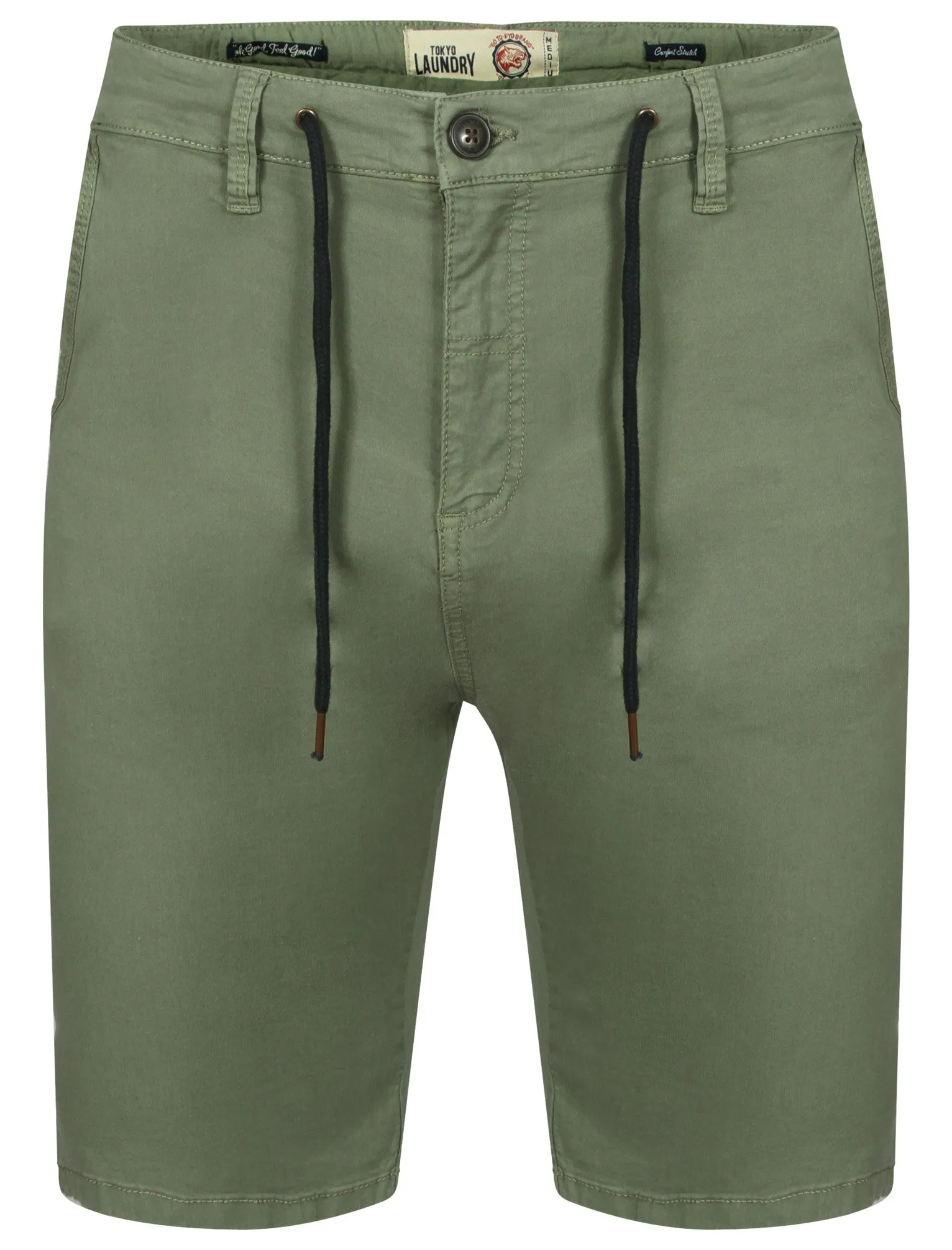 Astral Drawstring Cotton Shorts in Light Khaki - Tokyo Laundry sold by Tokyo Laundry