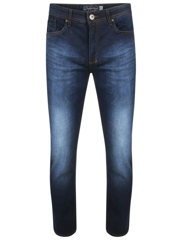 Blythe Straight Fit Denim Jeans in Dark Indigo Stone Wash - Tokyo Laundry sold by Tokyo Laundry