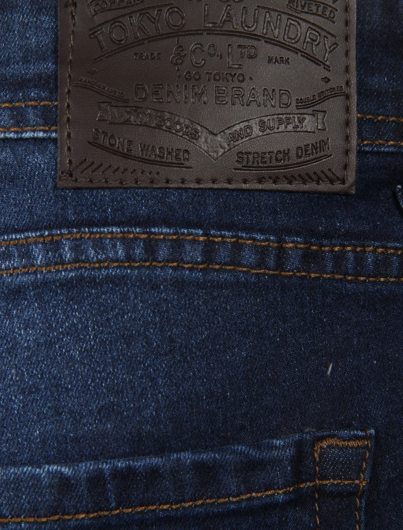 Blythe Straight Fit Denim Jeans in Dark Indigo Stone Wash - Tokyo Laundry sold by Tokyo Laundry product image thumbnail 3