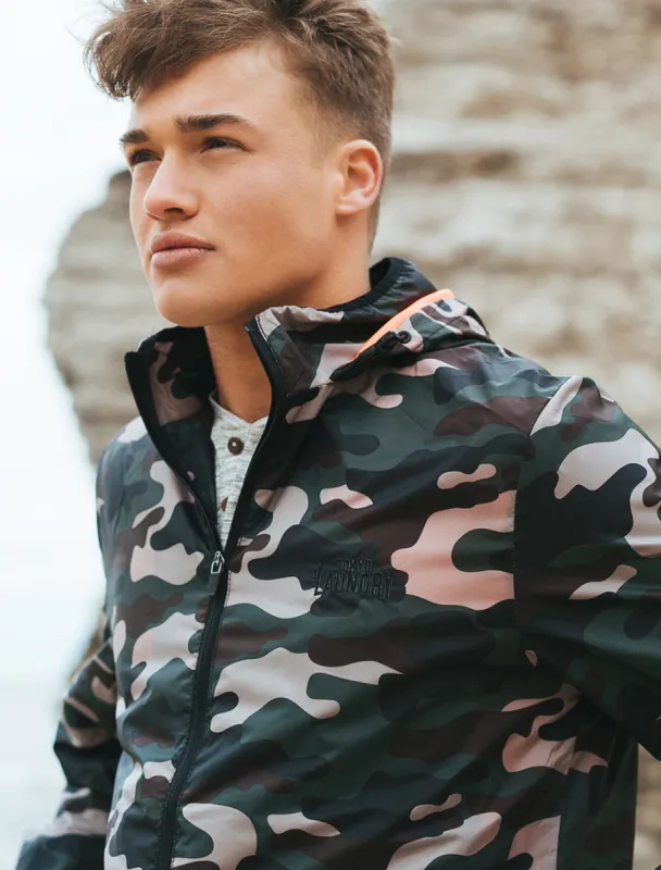 Dagenham Camouflage Print Windbreaker Jacket in Khaki - Tokyo Laundry sold by Tokyo Laundry