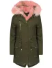 Teegan Parka Jacket in Khaki with Detachable Peachy Keen Fur Hood - Tokyo Laundry sold by Tokyo Laundry