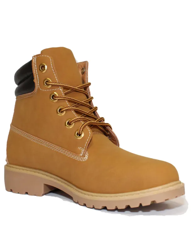 Kat 6 hole lace up tan hiker boots sold by Tokyo Laundry