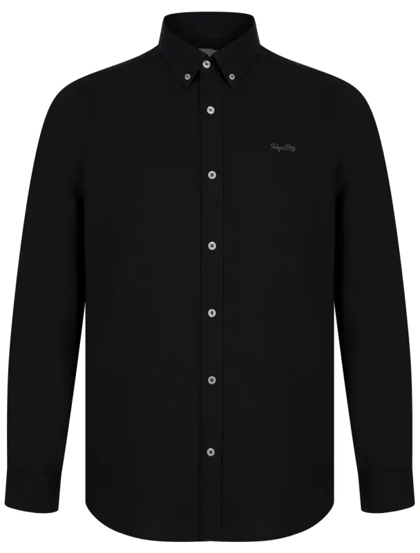 Holkham Cotton Twill Long Sleeve Shirt in Jet Black - Tokyo Laundry sold by Tokyo Laundry