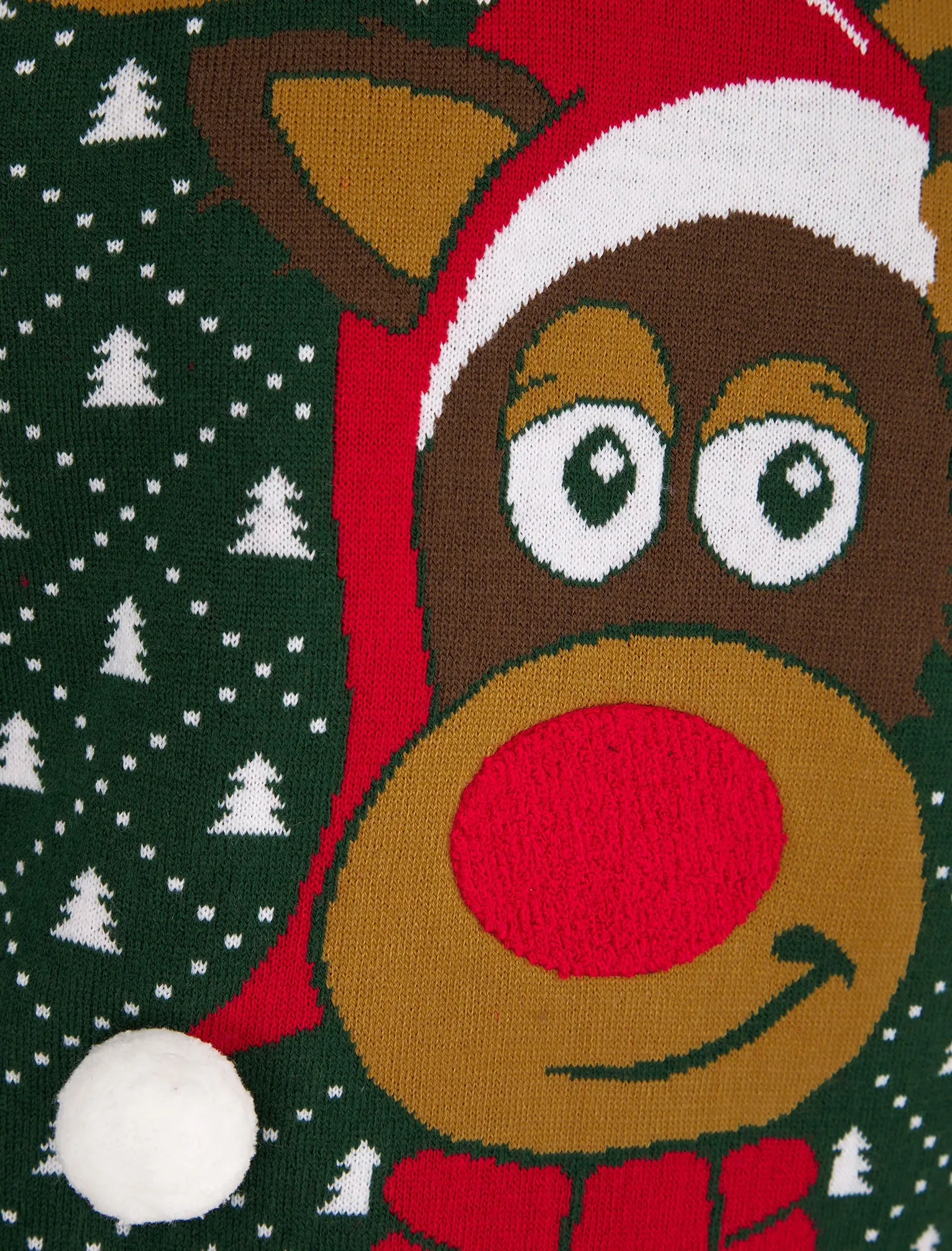Men's Santa Hat Motif Novelty Christmas Jumper in Holly Green - Merry Christmas sold by Tokyo Laundry product image thumbnail 3