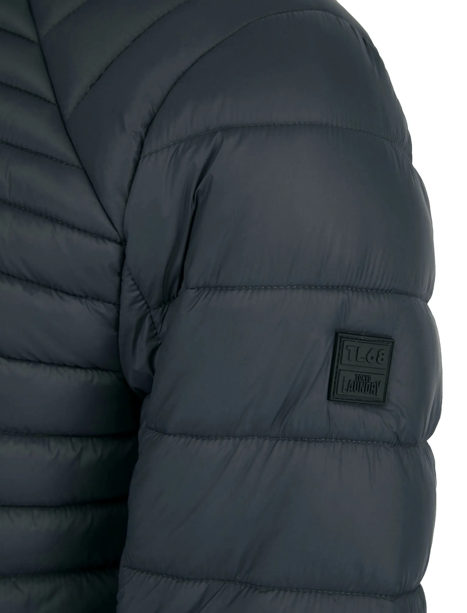 Ector Mult-Pocket Funnel Neck Quilted Puffer Jacket with Fleece Lined Collar in Charcoal - Tokyo Laundry sold by Tokyo Laundry product image thumbnail 3