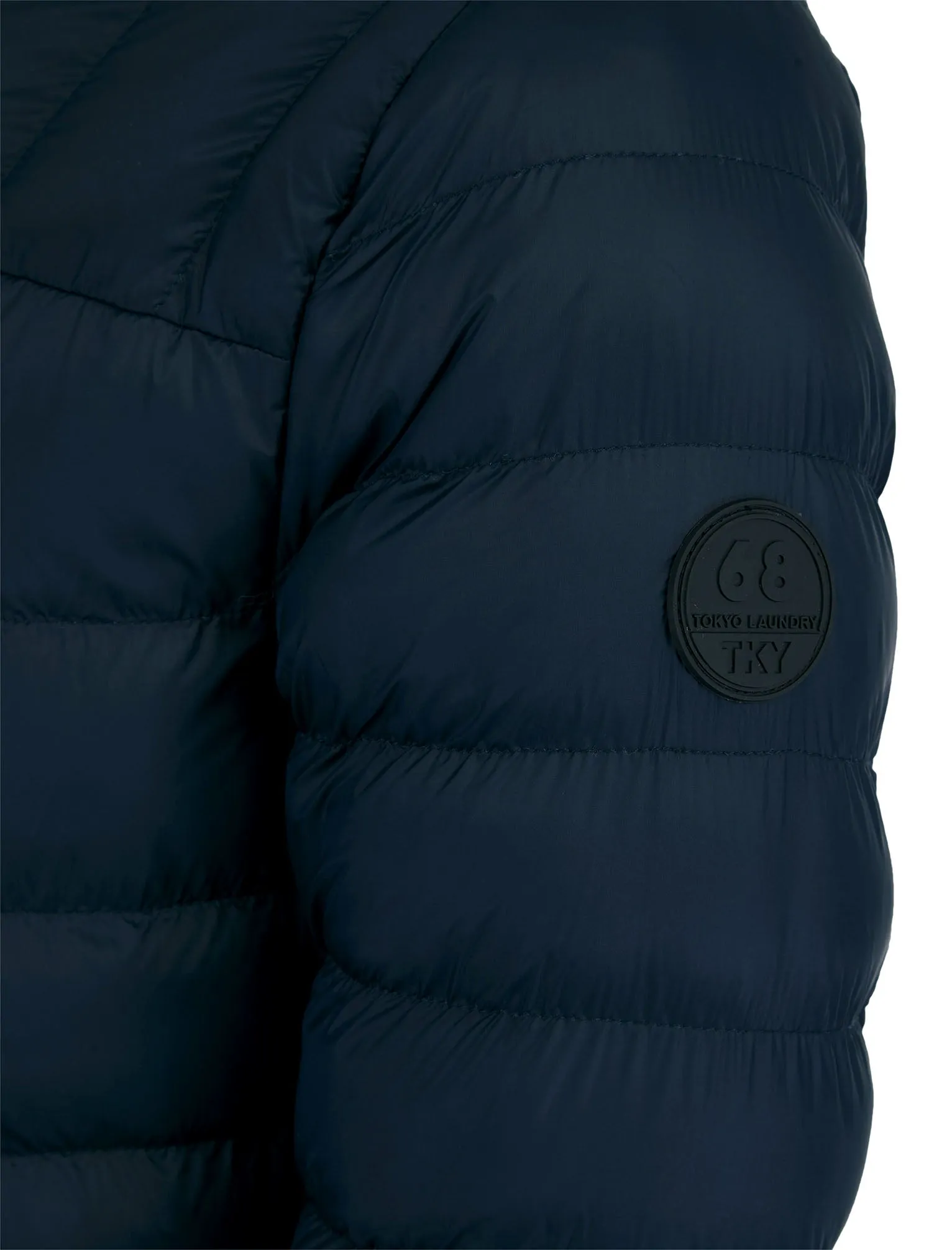 Eastwood Funnel Neck Quilted Puffer Jacket with Fleece Lined Collar in Sky Captain Navy - Tokyo Laundry sold by Tokyo Laundry product image thumbnail 3